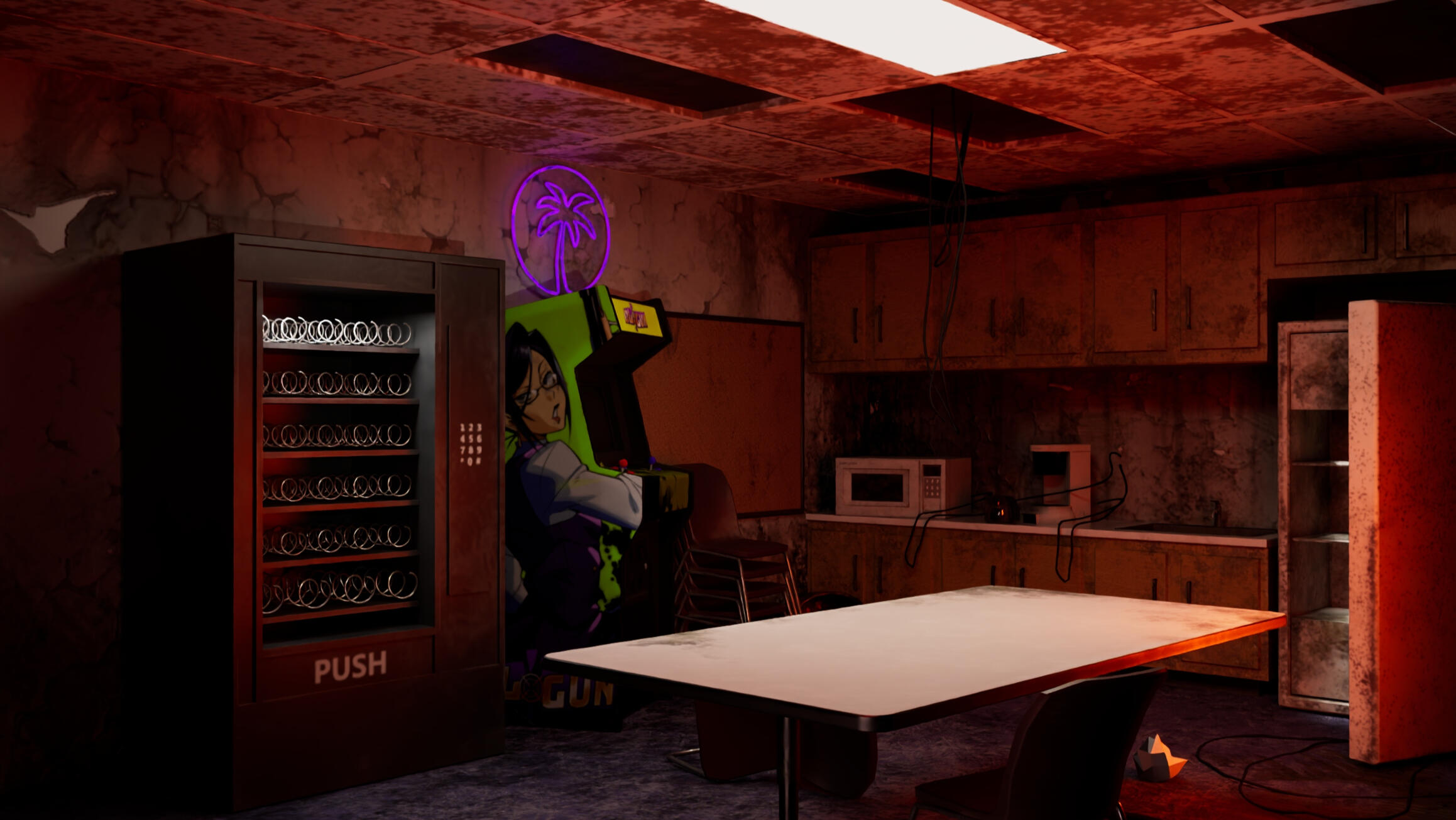 Abandoned Breakroom Arcade Cabinet Environment | Autodesk Maya, Arnold, Adobe Substance Painter, Adobe Photoshop | 30 Hours