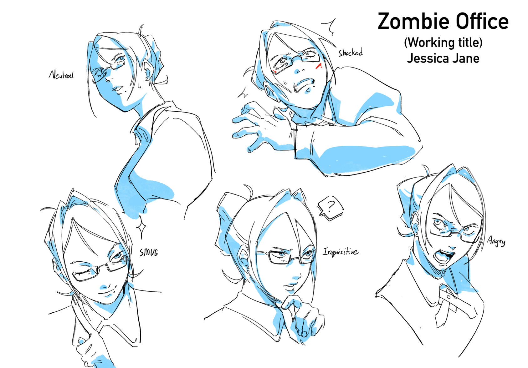 "Jessica Jane" Expression Sheet